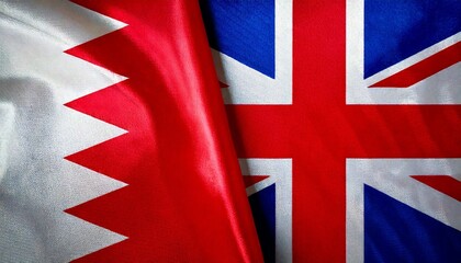 イギリスとバーレーンの国旗。(UK flag and Bahrain flag.)
