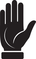 Obraz premium Black open palm hand icon with white background vector