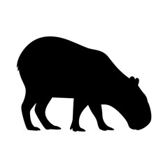 Capybara Silhouette Vector Illustration , Animal Silhouette