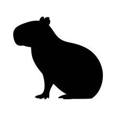 Capybara Silhouette Vector Illustration , Animal Silhouette