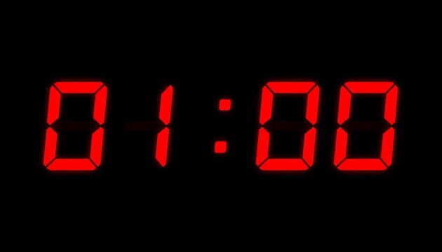 Red digital display showing 0100 against a black background