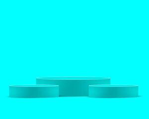 Cyan Aqua Blue Podium Display Background