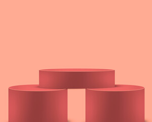 Coral Orange Minimal Podium Stage Design