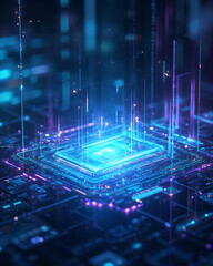 Futuristic Holographic Digital Interface Background