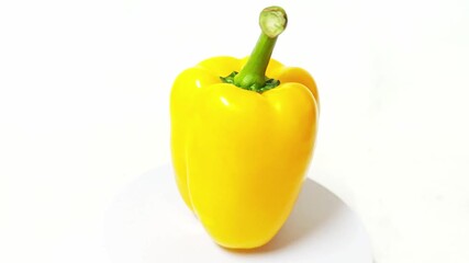 yellow pepper close-up on  white background. - Powered by Adobe