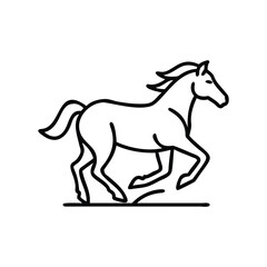 Elegant horse outline vector illustration depicting motion and freedom with style, horse running in field silhouette vector illustration