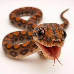 Naklejka premium Baby snake on white background