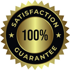 100 percent satisfaction guarantee badge seal label vector illustration