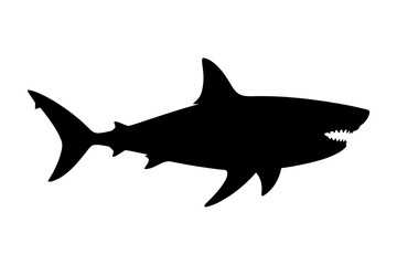 Obraz premium Shark Silhouette Vector Illustration , Animal Silhouette Vector
