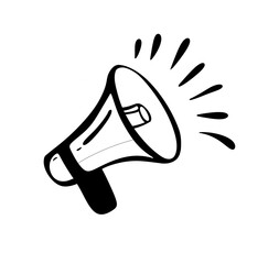 Hand drawn illustration of a megaphone isolated on transparent background