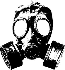 Naklejka na ściany i meble Grunge black and white zombie mask illustration for urban art and design projects