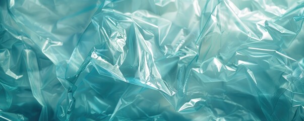 Obraz premium Abstract background of transparent crumpled plastic wrap .