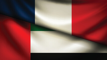uae and france flag fusion design