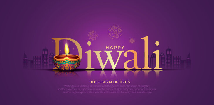 Happy Diwali festival of lights, holiday Background, Diwali celebration greeting card, creative vector illustration design.