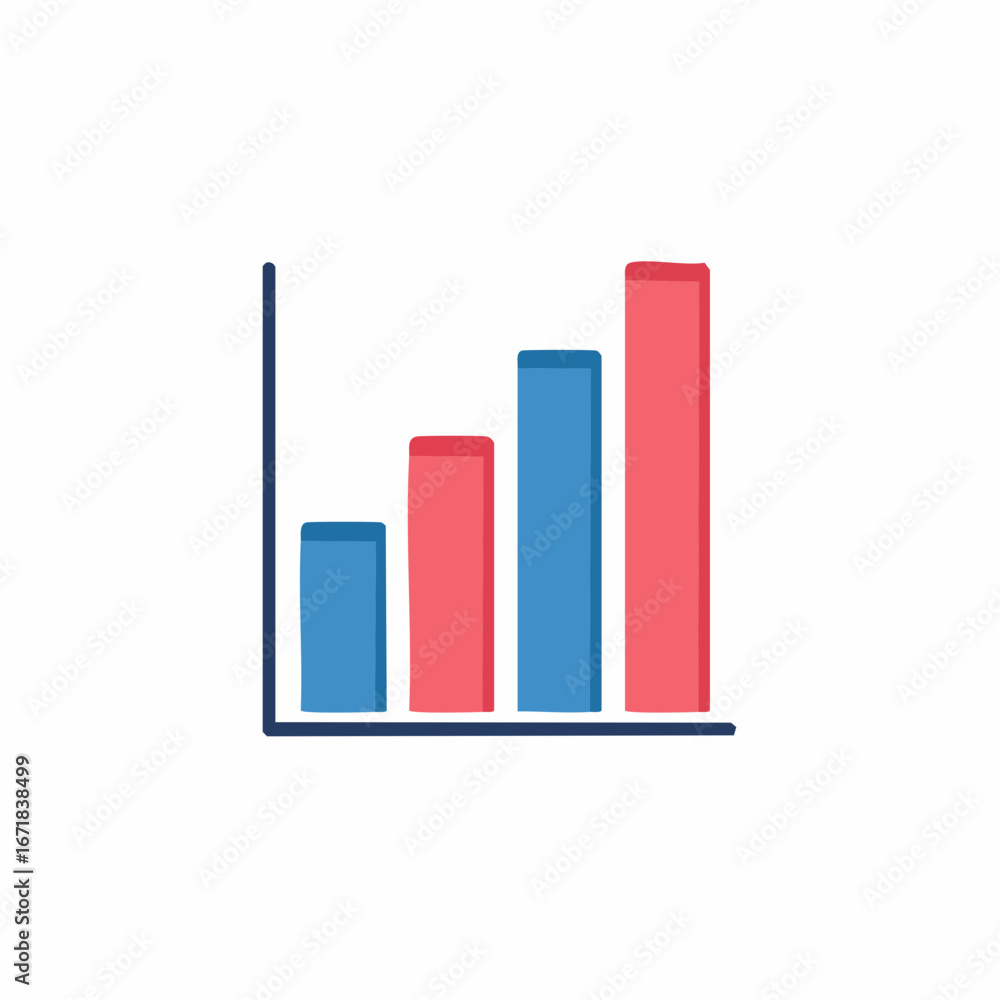 Poster abstract illustration of a bar graph showing data progress