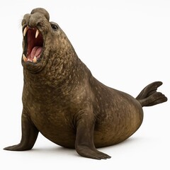 Elephant seal male ready to fight