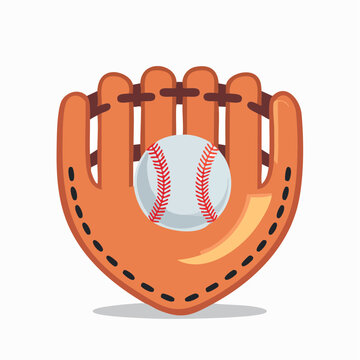 Baseball nestled inside an orange catching mitt showcasing team sport equipment