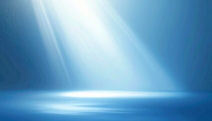 Stunning light rays illuminate a serene blue abstract background, perfect for inspirational projects