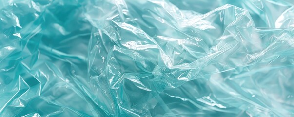 Abstract background of transparent crumpled plastic wrap
.