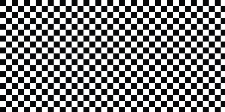 Vector abstract geometric wavy chessboard background. Black and white wavy checkered pattern with a modern distorted effect. Psychedelic twisted checkerboard in a retro groovy style. Checkered pattern