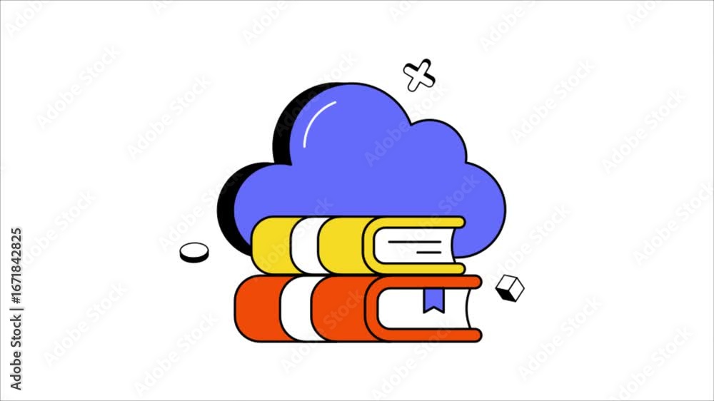 Poster cloud library animated mp4 file