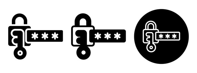 Fototapeta premium Password Icon Collection Glyph & Mixed Style