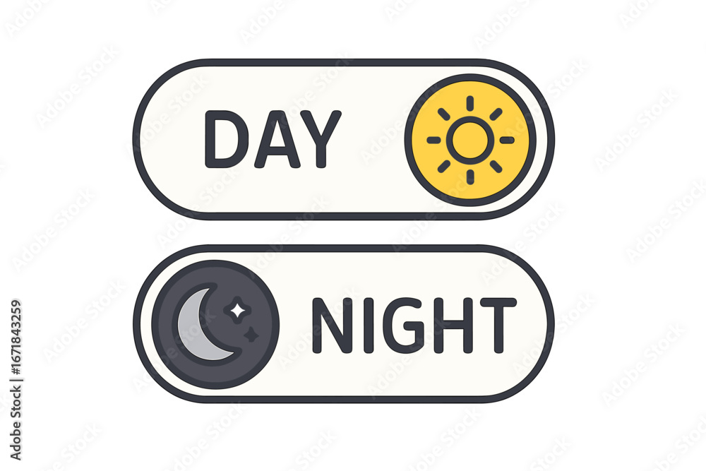Fototapete vector day and night mode switch toggle. light and dark theme button for mobile app interface design