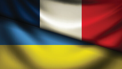 ukraine and france flag fusion design