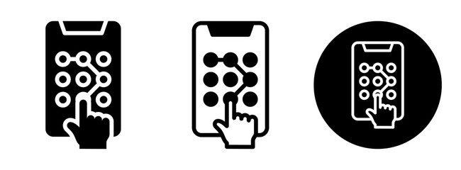 Pattern Lock Icon Collection Glyph & Mixed Style