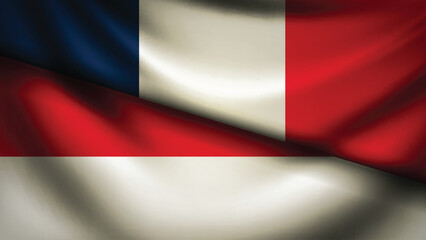 indonesia and france flag fusion design