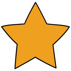 Hand-drawn cartoon gold star on a white background.