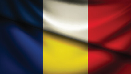 romania and france flag fusion design