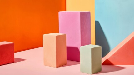 Obraz premium Colorful geometric cubes styled abstract photography concept modern lifestyle design minimal inspiration image