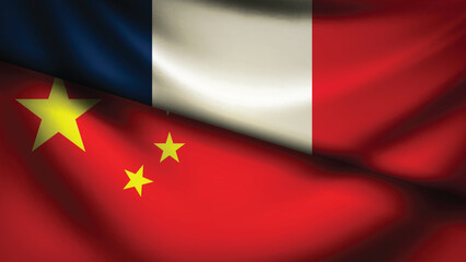 china and france flag fusion design