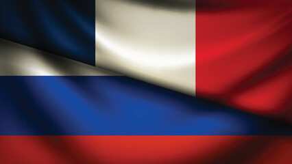 russia and france flag fusion design