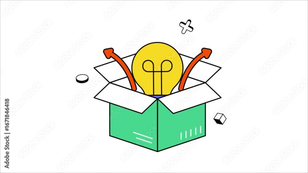 Poster think outside the box animated mp4 file