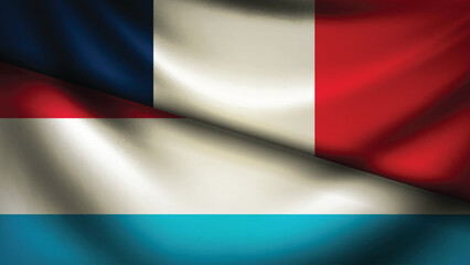 Obraz premium luxombourg and france flag fusion design