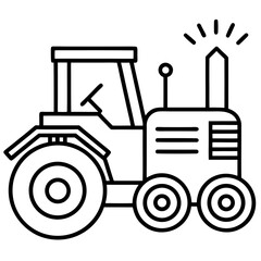 Autonomous Farming Machine Line Art Icon Vector Smart Agriculture Equipment Outline Design