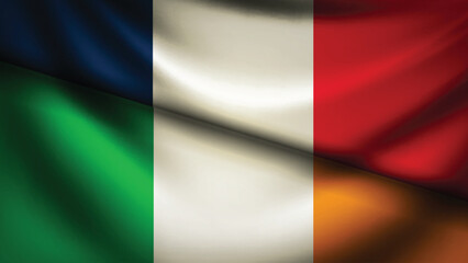 Obraz premium ireland and france flag fusion design