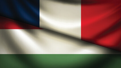 hungary and france flag fusion design