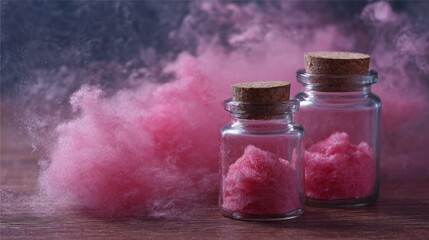 Cotton candy jars styled sweet product photography concept lifestyle dessert design inspiration image