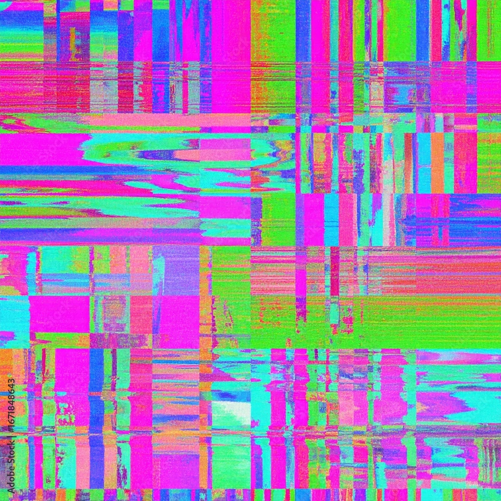 Aufkleber abstract digital pixelated noise background with distorted vibrant colors and geometric shapes