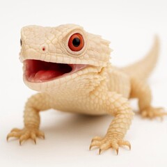 Naklejka premium Baby lizard on white background