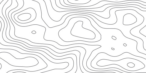 Abstract modern topographic contour map seamless pattern with mountain terrain relief, elevation lines, black and white drawing design