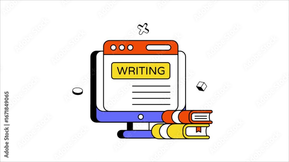 Poster article writing animated mp4 file