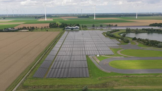Expansive PV farm over rural parcels, grid connection nearby, Netherlands
