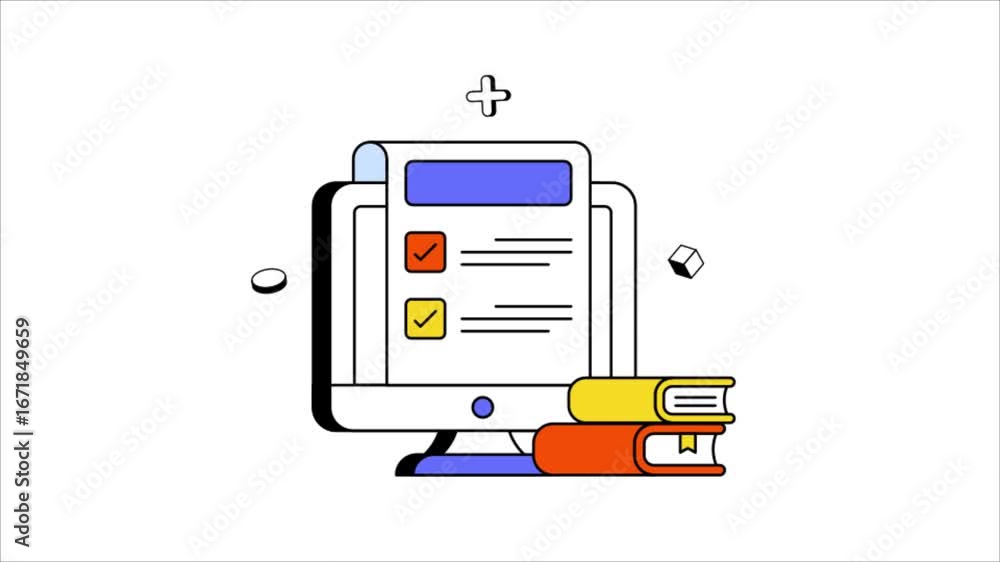 Poster online document animated mp4 file