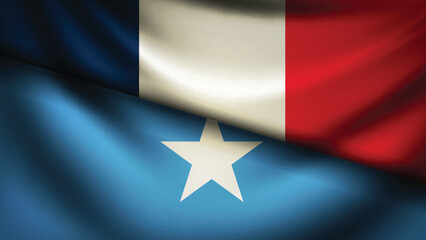 somalia and france flag fusion design