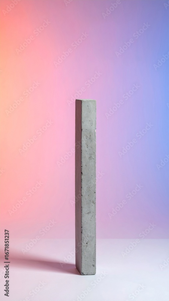 Aufkleber geometric concrete block in studio with gradient backdrop art design element