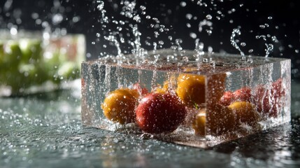 Fruits in water styled product photography concept lifestyle freshness creativity design inspiration wellness dynamic image